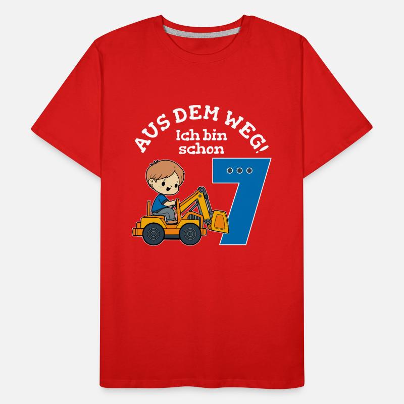 7. Geburtstag Bagger Junge Männer Premium Bio T-Shirt