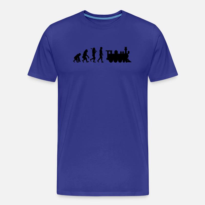 Evolution Eisenbahn Lokomotive - Männer Premium Bio T-Shirt - Königsblau