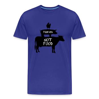 Vegan - Animals are Friends - Men's Premium Organic T-Shirt - royal blue - Front - Damien (186cm)