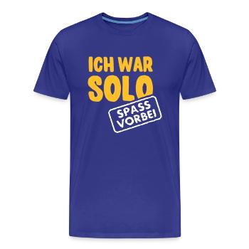 J'étais solo - le plaisir est plus - T-shirt bio Premium Homme - bleu roi - Devant - Damien (186cm)