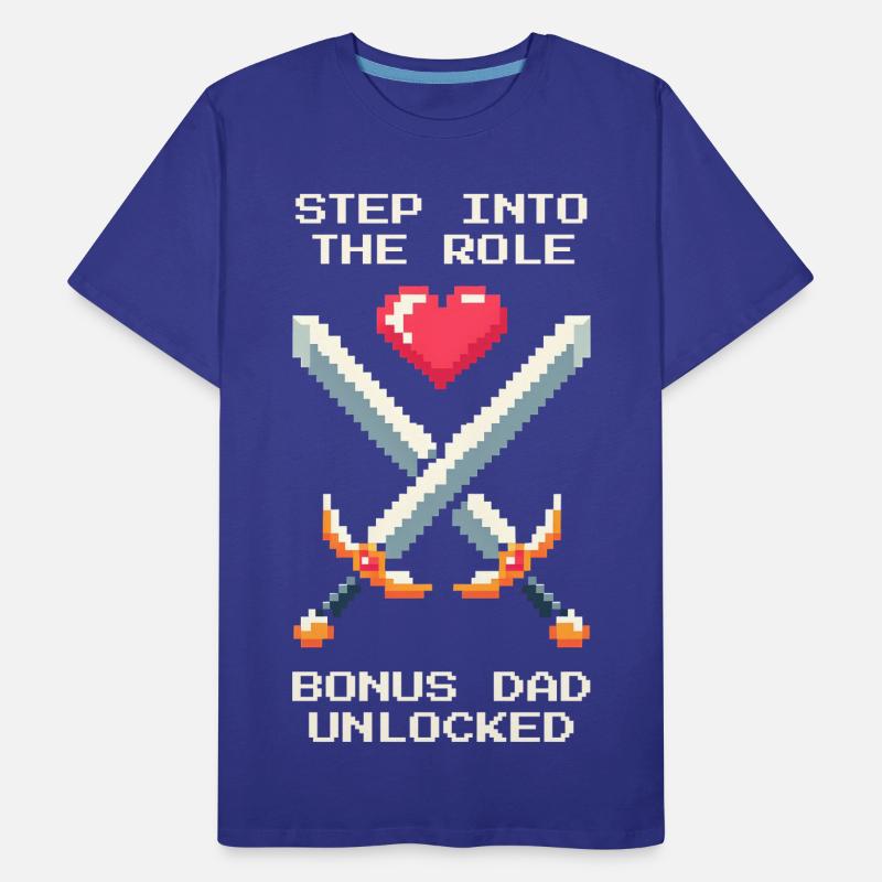 Bonus Dad Unlocked | Stepdad Patchwork Men's Premium Organic T-Shirt