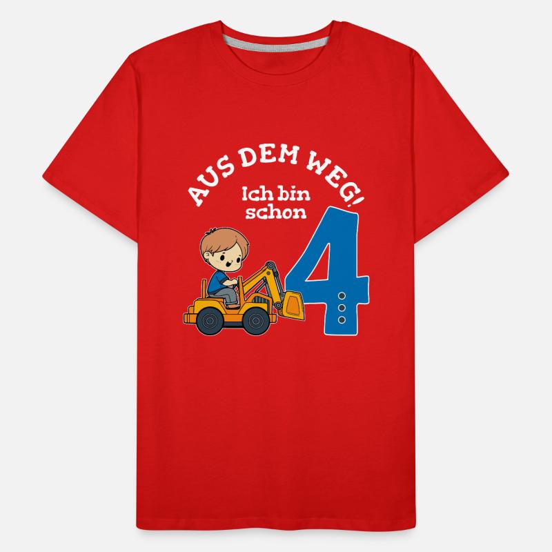 4. Geburtstag Bagger Junge Männer Premium Bio T-Shirt