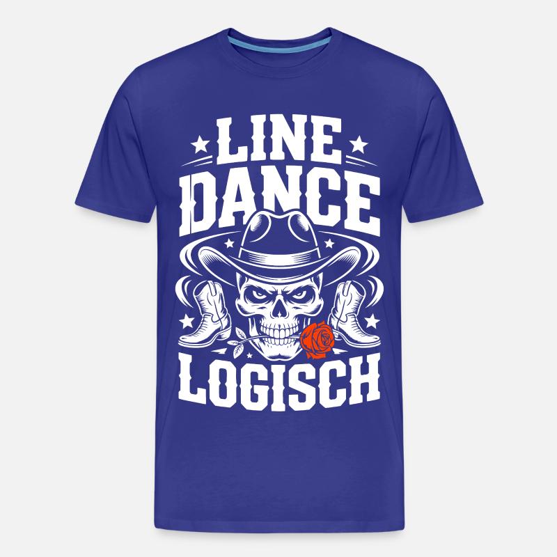 Line Dance Logisch Skull - Männer Premium Bio T-Shirt - Königsblau
