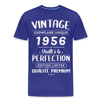 1956 – Vintage – Aged to perfection - Men's Premium Organic T-Shirt - royal blue - Front - Damien (186cm)
