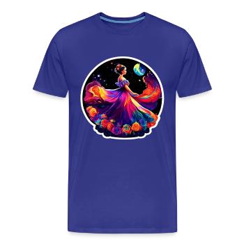 Fille dans une robe colorée la nuit - T-shirt bio Premium Homme - bleu roi - Devant - Damien (186cm)