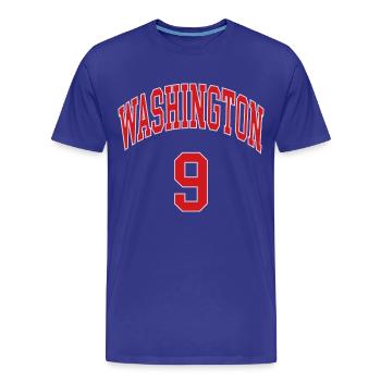 Washington 9 - Männer Premium Bio T-Shirt - Königsblau - Vorne - Damien (186cm)