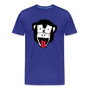 Affe Gorilla Affe Poker tete5 - Männer Premium Bio T-Shirt - Königsblau - Vorne - Damien (186cm)