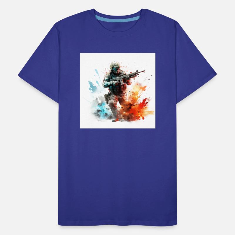 Art de jeu CoD BF 2042 BF4 BF3 BF2 T-shirt bio Premium Homme