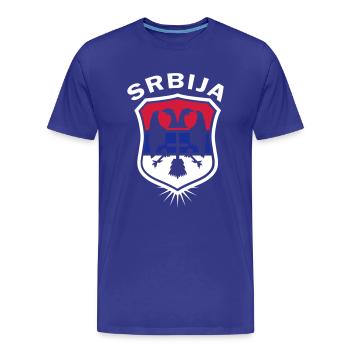 Wappen Serbien Serbia Srbija - Männer Premium Bio T-Shirt - Königsblau - Vorne - Damien (186cm)