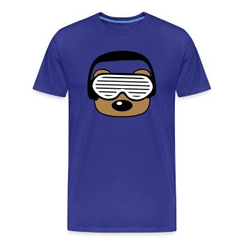 face head celebrate party dj headphones music spas - Men's Premium Organic T-Shirt - royal blue - Front - Damien (186cm)