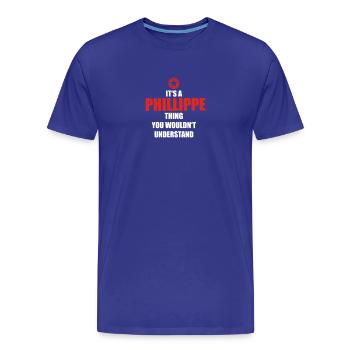 Cadeau il sa chose anniversaire comprendre Phillipp - T-shirt bio Premium Homme - bleu roi - Devant - Damien (186cm)
