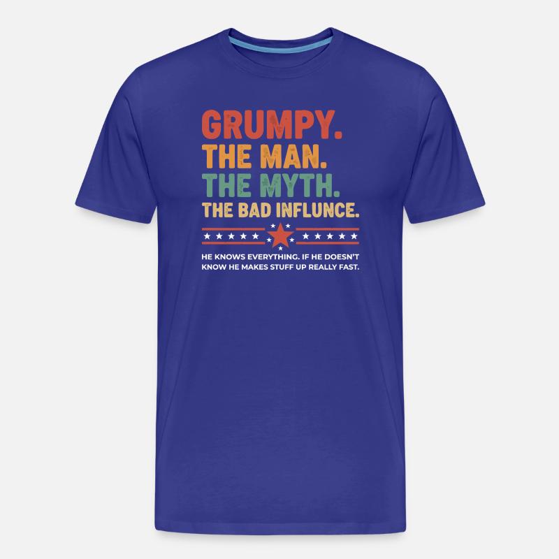 Grumpy – Die Legende & der schlechte Einfluss - Männer Premium Bio T-Shirt - Königsblau