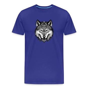 Tête de loup 2 - T-shirt bio Premium Homme - bleu roi - Devant - Damien (186cm)