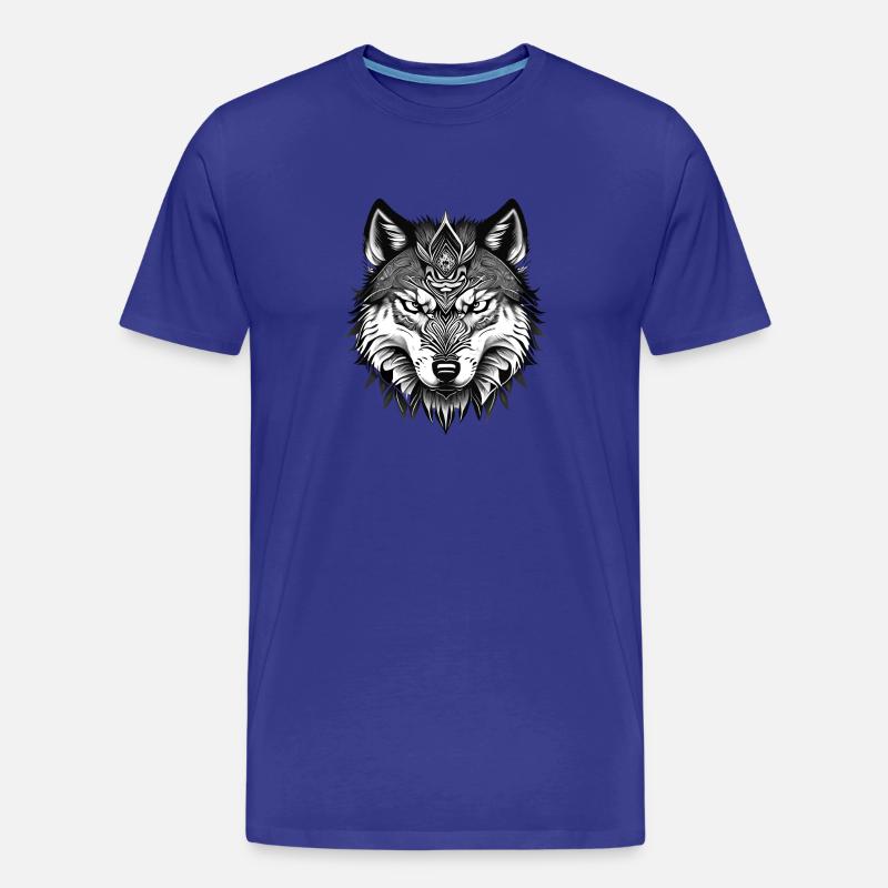 wolf head 2 - Männer Premium Bio T-Shirt - Königsblau