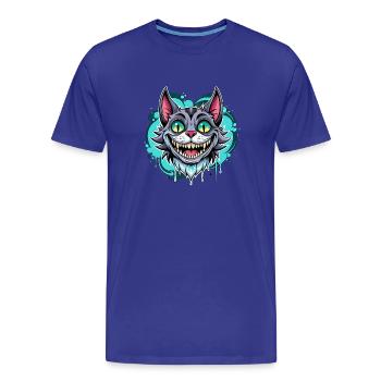 Happy Cat - Men's Premium Organic T-Shirt - royal blue - Front - Damien (186cm)