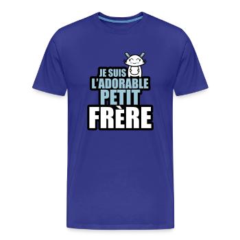 je suis l'adorable petit frère - T-shirt bio Premium Homme - bleu roi - Devant - Damien (186cm)