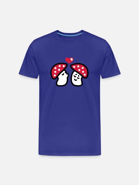 verliebte Pilze 3 - Männer Premium Bio T-Shirt - Königsblau
