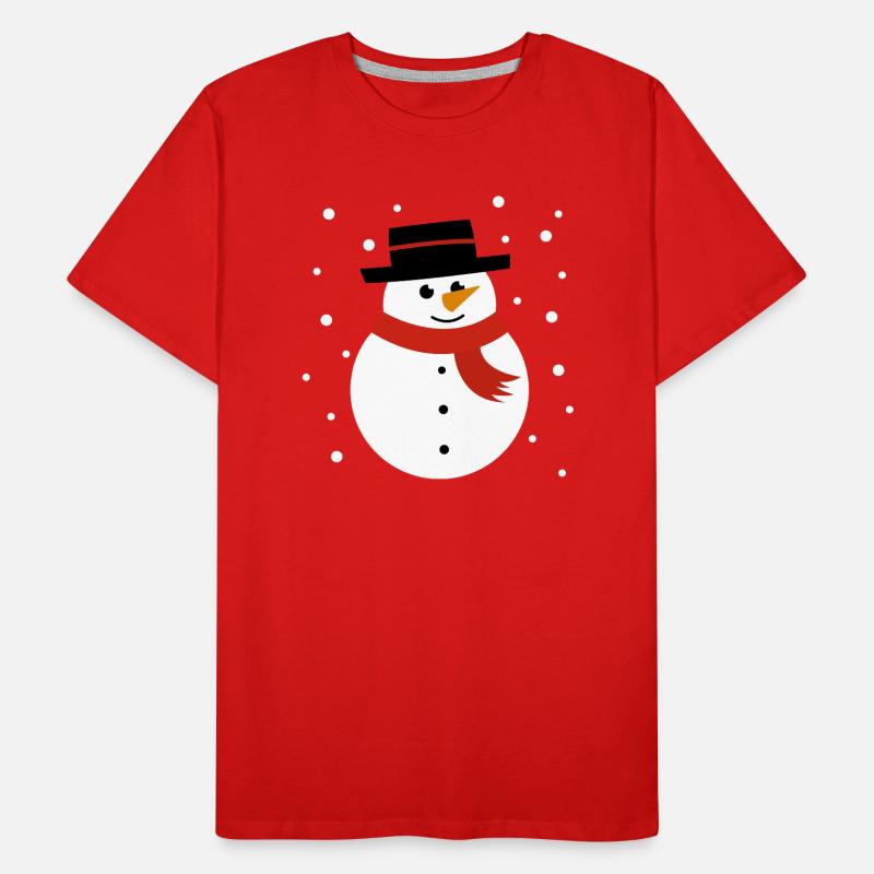 Schneemann mit Schneeflocken Männer Premium Bio T-Shirt