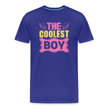 LE GARÇON LE PLUS COOL - T-shirt bio Premium Homme - bleu roi - Devant - Damien (186cm)