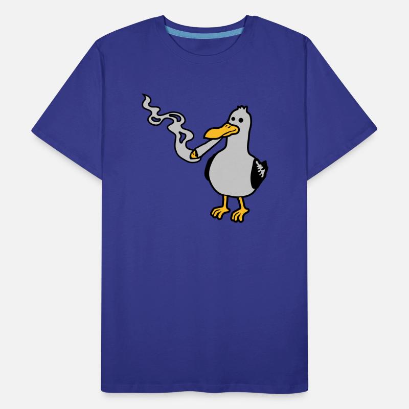 Kiffer Möwe Hanf rauchen Männer Premium Bio T-Shirt