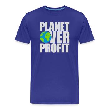 Planète sur le devis de profit - T-shirt bio Premium Homme - bleu roi - Devant - Damien (186cm)