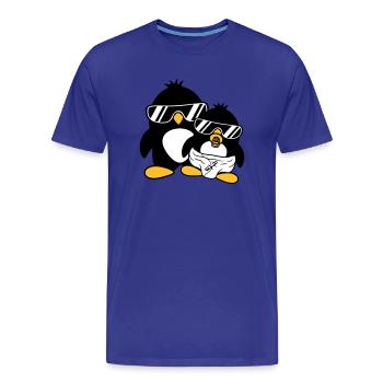 pingouin père fils fille bébé enfant sucette win - T-shirt bio Premium Homme - bleu roi - Devant - Damien (186cm)