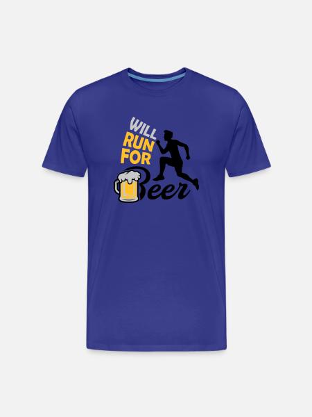 Run for Beer - Men's Premium Organic T-Shirt - royal blue