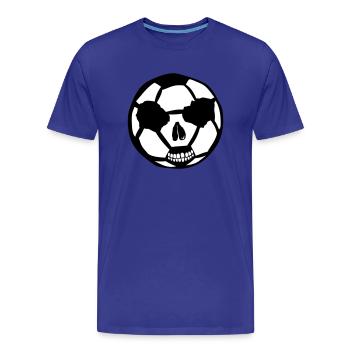 ballon foot tete de mort football - T-shirt bio Premium Homme - bleu roi - Devant - Damien (186cm)