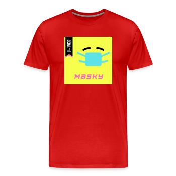 Emoji Day 2022 - Emoji Masky - Design A - Men's Premium Organic T-Shirt - red - Front - Damien (186cm)