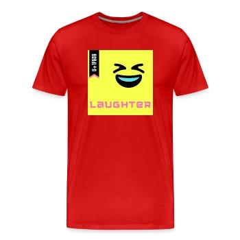 Emoji Day 2022 - Emoji Laughter - Design B - Men's Premium Organic T-Shirt - red - Front - Damien (186cm)