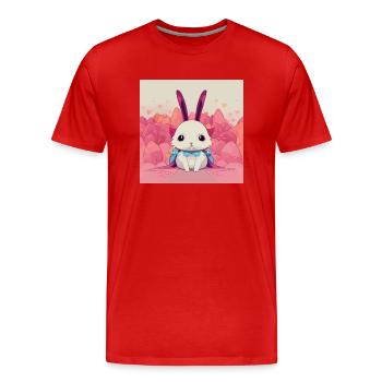 Cute Anime Rabbit - Männer Premium Bio T-Shirt - Rot - Vorne - Damien (186cm)