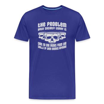 drinks from enemies skulls - Men's Premium Organic T-Shirt - royal blue - Front - Damien (186cm)