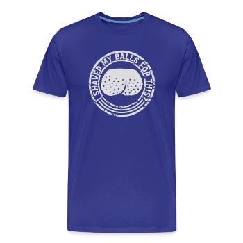 I shaved my balls - Männer Premium Bio T-Shirt - Königsblau - Vorne - Damien (186cm)