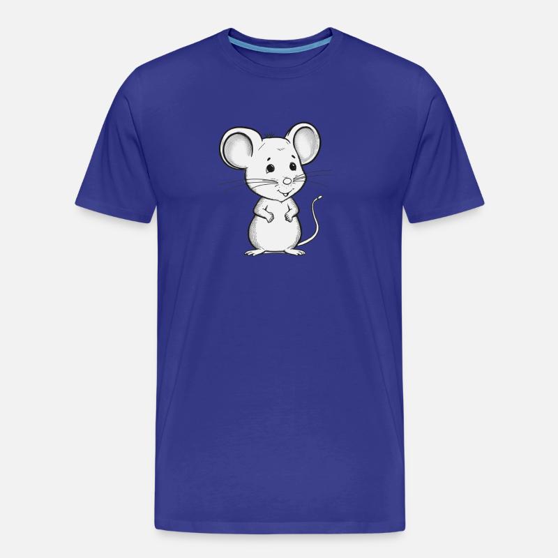 Tiny Mouse - Cute and Curious - Männer Premium Bio T-Shirt - Königsblau