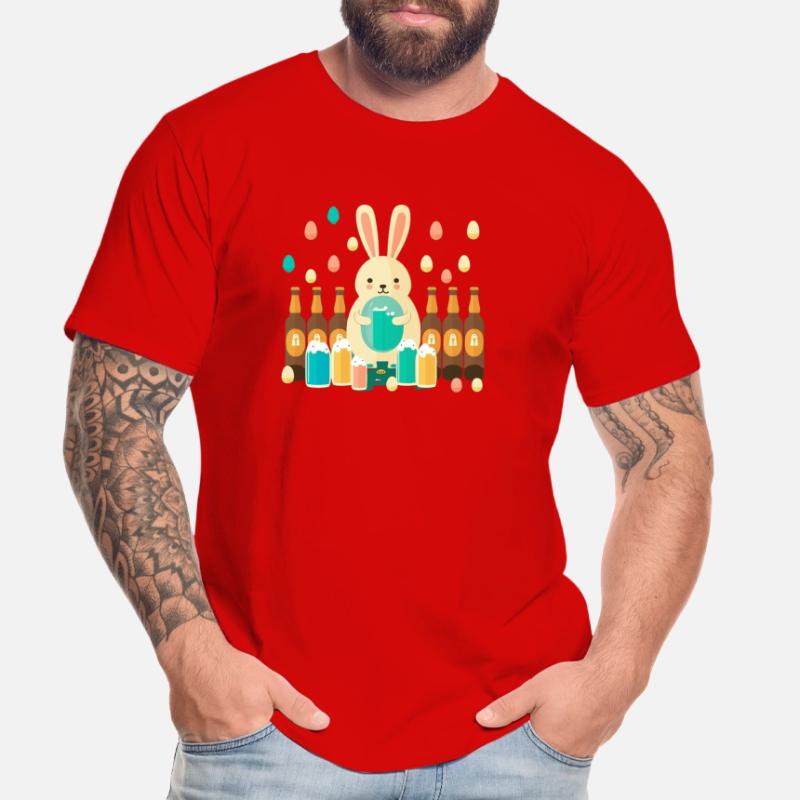 Beer Easter Easter Bunny with Easter Eggs Men's Premium Organic T-Shirt