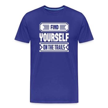 Retrouvez-vous sur les sentiers - T-shirt bio Premium Homme - bleu roi - Devant - Damien (186cm)
