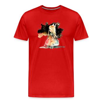 Princess Watercolors Gorgeous - Men's Premium Organic T-Shirt - red - Front - Damien (186cm)