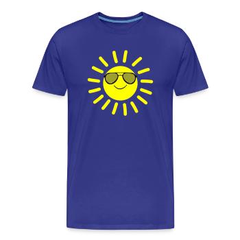 Sun Smile - Men's Premium Organic T-Shirt - royal blue - Front - Damien (186cm)