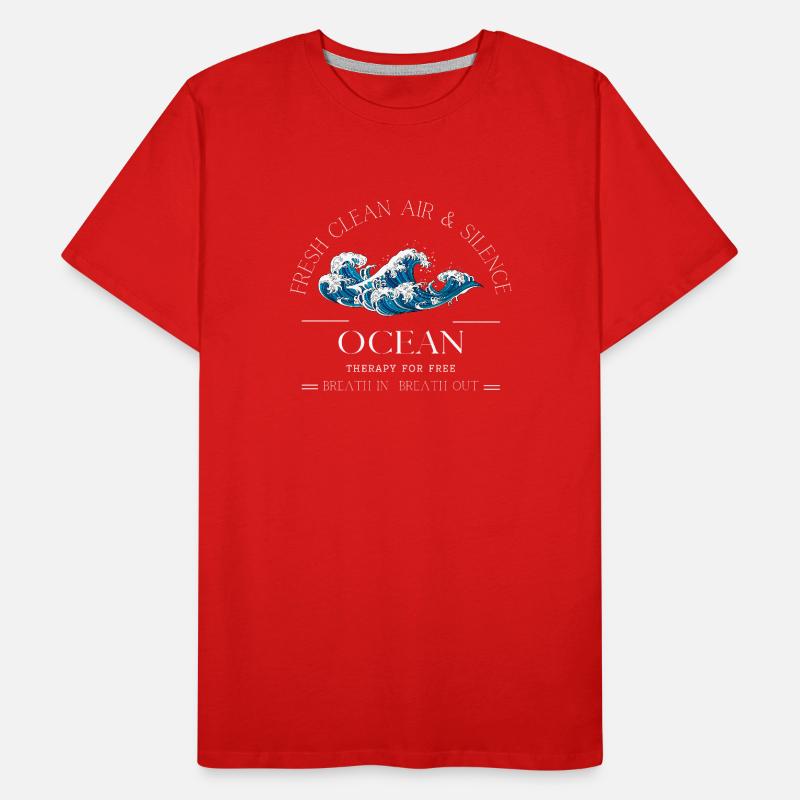 Ocean Waves Relaxation Gift Men's Premium Organic T-Shirt