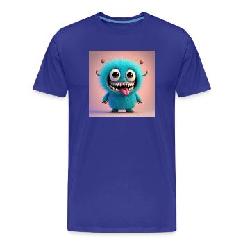 Joyeux Halloween monstre mignon effrayant drôle effrayant effrayant - T-shirt bio Premium Homme - bleu roi - Devant - Damien (186cm)