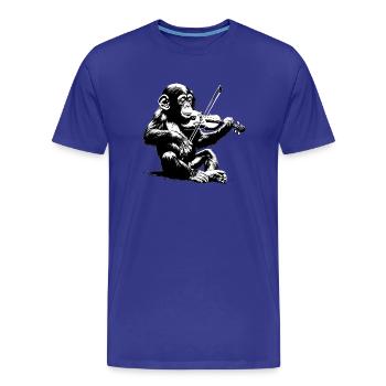 Violon dans Monkey Orchestra StreetArt Banksy Style - T-shirt bio Premium Homme - bleu roi - Devant - Damien (186cm)