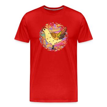 hen - Men's Premium Organic T-Shirt - red - Front - Damien (186cm)