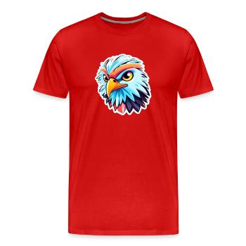 Dessin d’oiseau aigle - T-shirt bio Premium Homme - rouge - Devant - Damien (186cm)