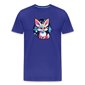 Dessin de Fennec renard du désert - T-shirt bio Premium Homme - bleu roi - Devant - Damien (186cm)