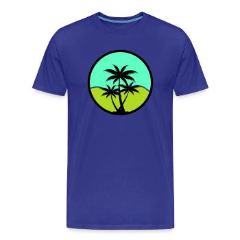 Palm trees - Men's Premium Organic T-Shirt - royal blue - Front - Damien (186cm)