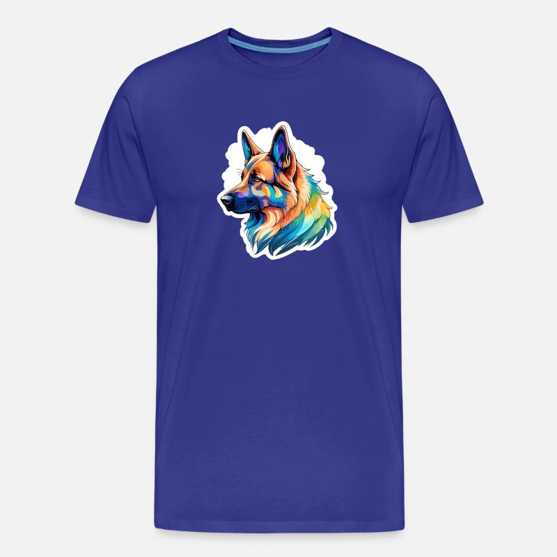 Deutscher Schäferhund Wasserfarben - Männer Premium Bio T-Shirt - Königsblau