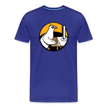Pigeon Works Bureau Ordinateur Clavier Souris Gamer - T-shirt bio Premium Homme - bleu roi - Devant - Damien (186cm)