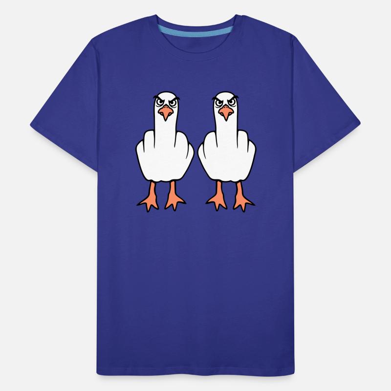 2 Möwen Mittelfinger Beleidigung Stinkefinger Team Männer Premium Bio T-Shirt
