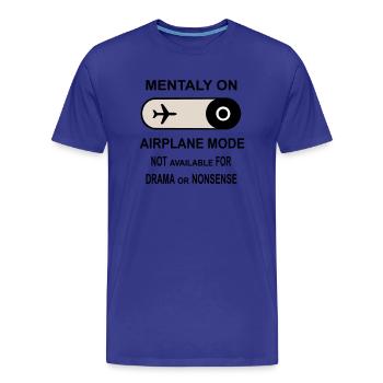 Mentalement en mode avion - T-shirt bio Premium Homme - bleu roi - Devant - Damien (186cm)