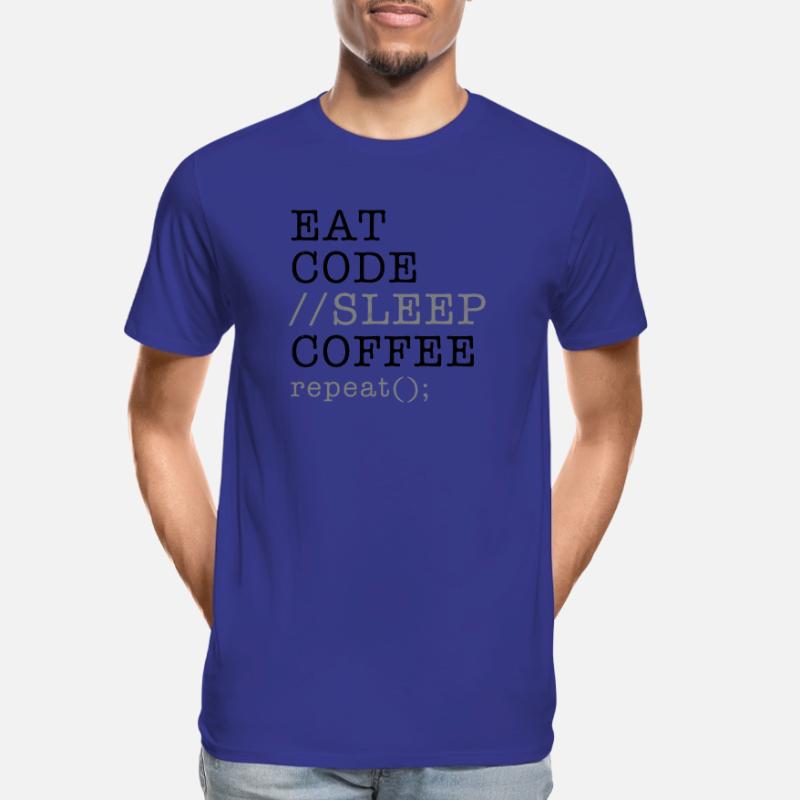 Informatik Python Programmierer essen Code Schlaf Männer Premium Bio T-Shirt